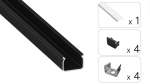 TEKKNI HOM Set, black, transparent cover, 3 m